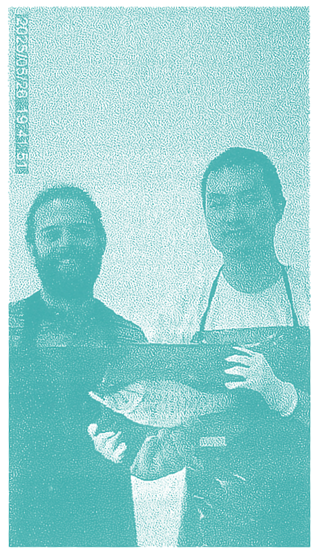 glub glubbers tres and josh holding a billy bass fish pic by shiva v